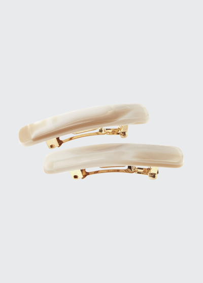 Shop L Erickson Mini Classic Rectangle Barrettes, Set Of 2 In Alba