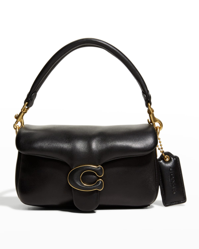 Shop Coach Tabby 18 Pillow Leather Shoulder Bag In Black