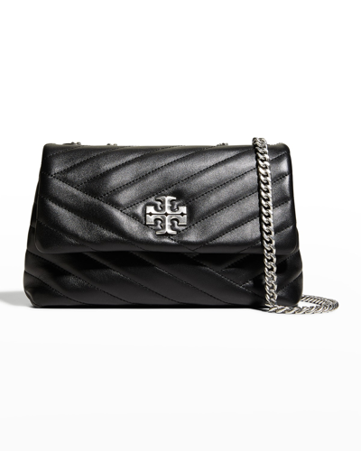 Shop Tory Burch Kira Chevron Small Covertible Shoulder Bag In Black/nickel