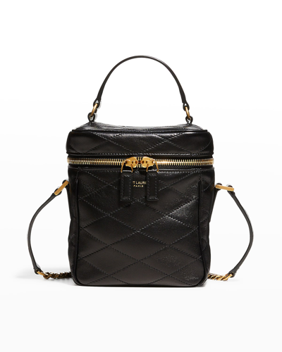 Shop Saint Laurent Vanity Quilted Box Top-handle Bag In Nero