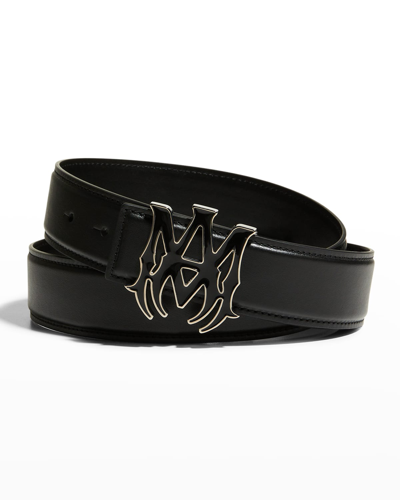 Amiri Men's M. A. Buckle Leather Belt In Black | ModeSens