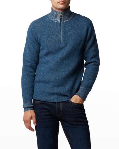 Shop Rodd & Gunn Men's Cosair Bay Quarter-zip Sweater In Ultramarine