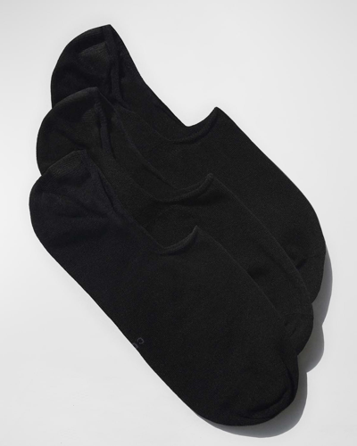 Shop Cdlp Men's 3-pack Solid No-show Socks W/ Grips In Black