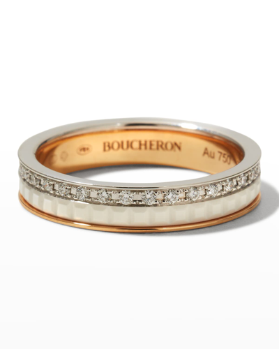 Quatre White Edition Ring In White Gold And Pink Gold