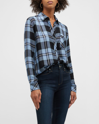 Shop Rails Hunter Plaid Button-front Shirt In Curnt Onyx Whte