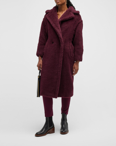 Shop Max Mara Tedgirl Alpaca Fur Coat In Bordeaux