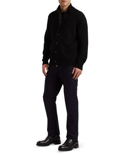 Shop Brioni Men's Full-zip Cashmere Cardigan Sweater In Black