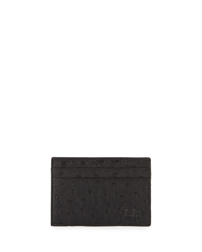 Shop Abas Men's Flat Ostrich Card Case In Black