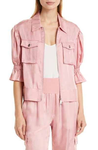 Shop Cinq À Sept Holly Ruffle Sleeve Jacket In Blush
