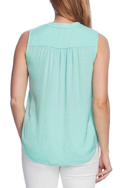 Shop Vince Camuto Rumpled Satin Blouse In Moroccan Mint