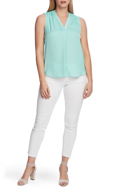 Shop Vince Camuto Rumpled Satin Blouse In Moroccan Mint