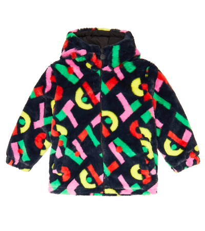 Shop Stella Mccartney Faux Fur Jacket In Nero/multicolor