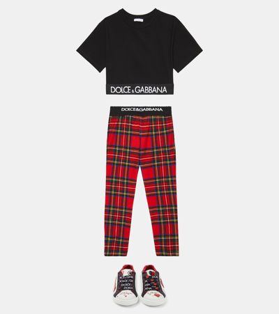 Shop Dolce & Gabbana Logo Cotton-blend T-shirt In Nero