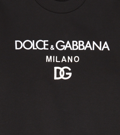 Shop Dolce & Gabbana Logo Cotton Jersey Sweatshirt In Nero
