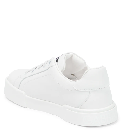 Shop Dolce & Gabbana Portofino Light Leather Sneakers In Bianco/bianco
