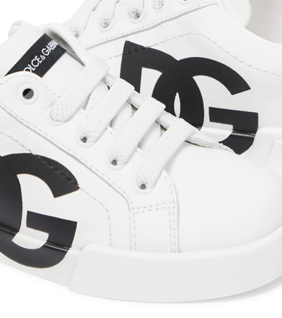 Shop Dolce & Gabbana Portofino Light Leather Sneakers In Bianco/bianco