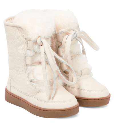 Shop Donsje Sonny Shearling-lined Leather Boots In Off White Leather
