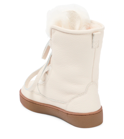 Shop Donsje Sonny Shearling-lined Leather Boots In Off White Leather