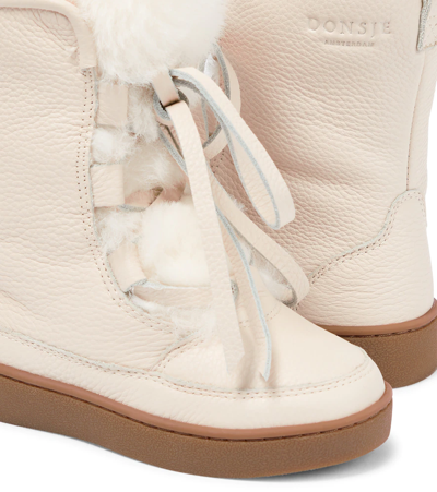 Shop Donsje Sonny Shearling-lined Leather Boots In Off White Leather