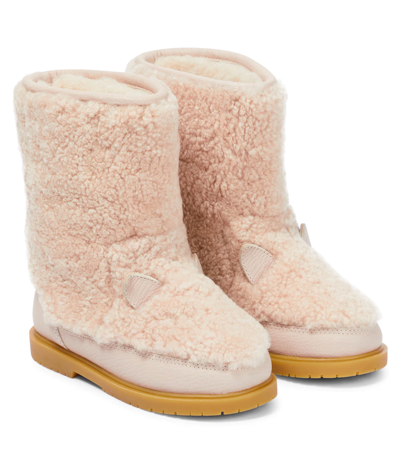 Shop Donsje Irfi Shearling Boots In Lavender Curly Sheep Wool