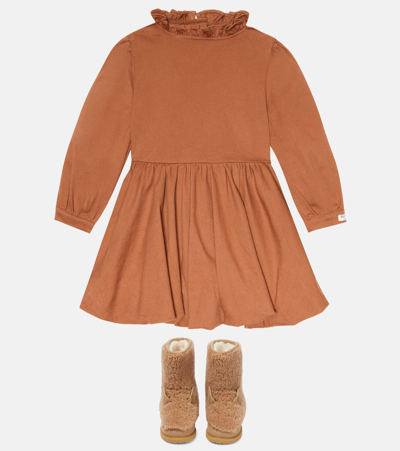 Donsje Irfi Shearling Boots In Beige Curly Sheep Wool