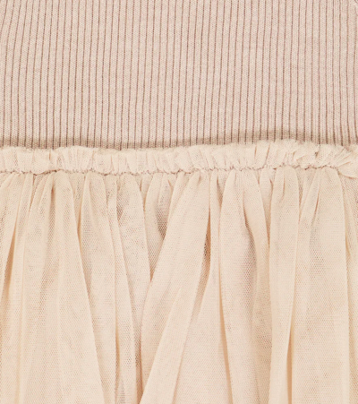Shop Donsje Lotus Wool-blend Dress In Beige