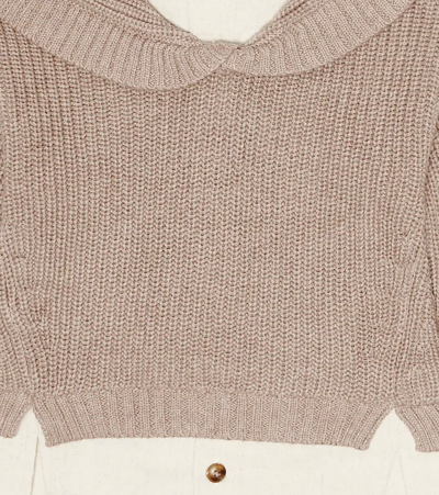 Shop Donsje Cotton And Linen Sweater In Grey Beige Melange