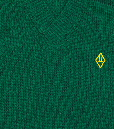 Shop The Animals Observatory Bat Wool-blend Vest In Green Logo