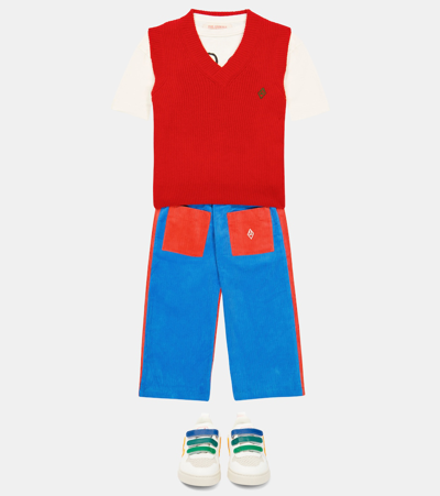The Animals Observatory Bat Wool-blend Vest In Red Logo