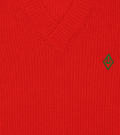 Shop The Animals Observatory Bat Wool-blend Vest In Red Logo