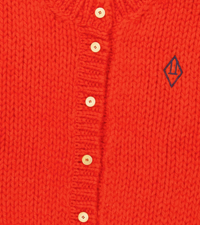 The Animals Observatory Toucan Wool And Mohair Cardigan In Red