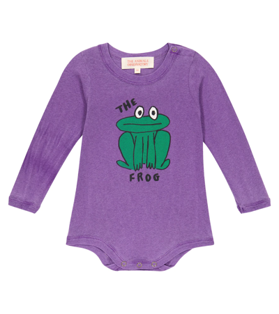 Shop The Animals Observatory Baby Wasp Printed Onesie In Purple
