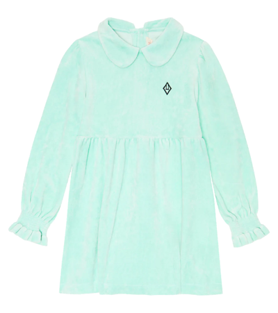Shop The Animals Observatory Mouse Velvet Dress In Turquoise Logo