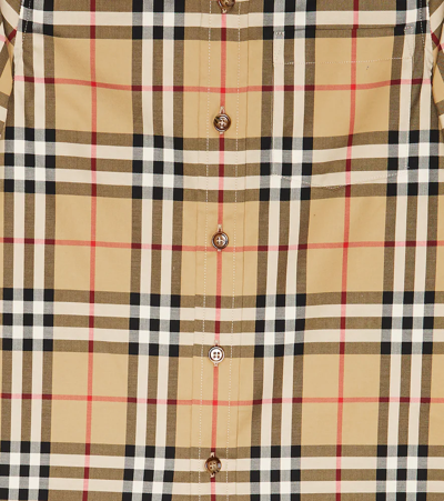 Shop Burberry Check Cotton-blend Shirt In Archive Beige