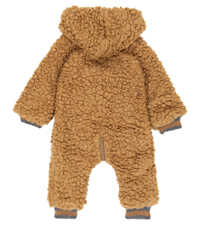 Shop 1+ In The Family Baby Eneko Zip-up Teddy Onesie In Caramel