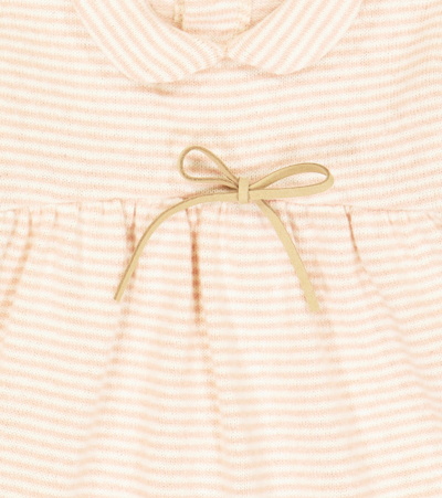 Shop 1+ In The Family Baby Bella Knitted Cotton-blend Dress In Nude