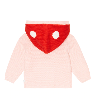 Shop Stella Mccartney Baby Striped Cotton And Wool Cardigan In Rosa