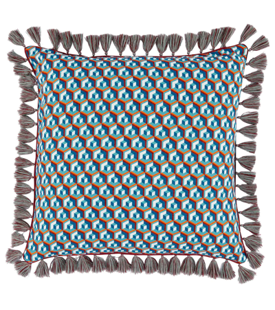 La Doublej Cushion With Fringes (50x50) In Mul