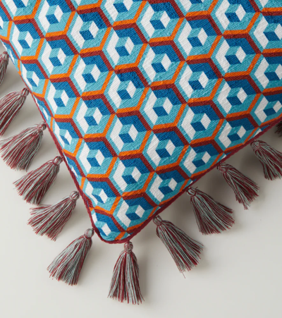 La Doublej Cushion With Fringes (50x50) In Mul