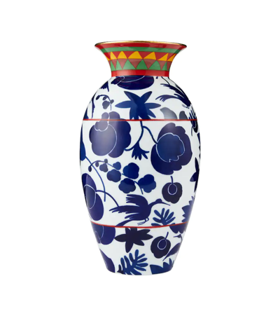 Shop La Doublej Amphora Wildbird Tall Vase In Blu