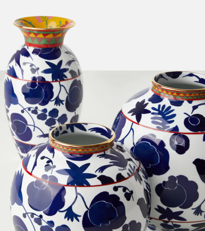Shop La Doublej Amphora Wildbird Tall Vase In Blu
