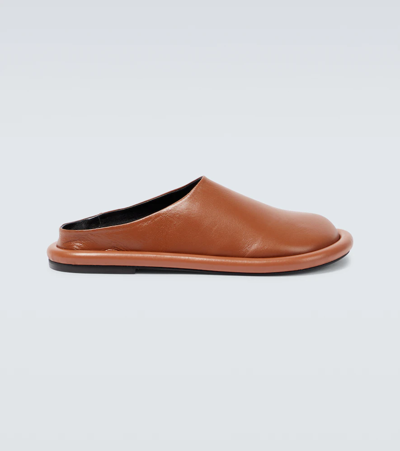 Shop Jw Anderson Bumper-tube Leather Slippers In Pecan