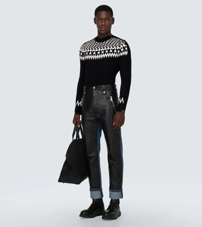 Shop Alexander Mcqueen Cashmere Sweater In Black/ivory