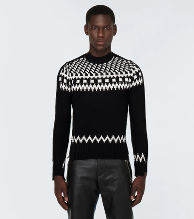 Shop Alexander Mcqueen Cashmere Sweater In Black/ivory