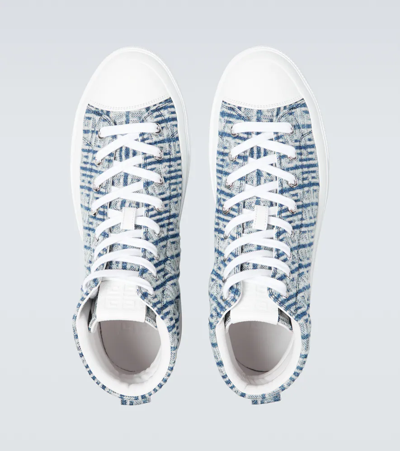 Shop Givenchy 4g Jacquard Sneakers In Denim Blue