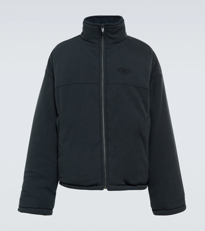 Shop Balenciaga Bb Reversible Jacket In Washed Black