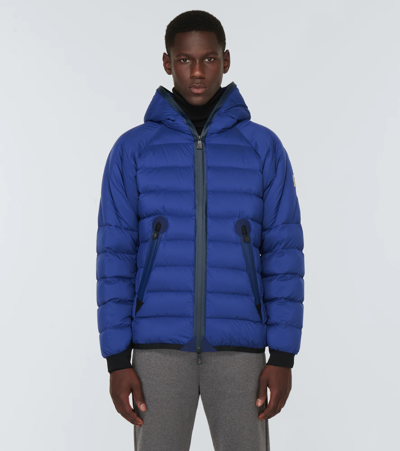 Shop Moncler Barnave Hooded Down Jacket In Inchiostro