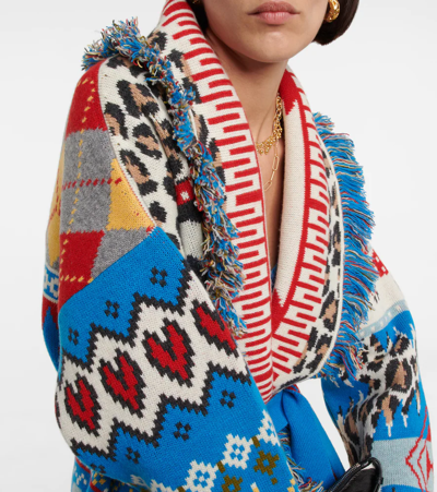Shop Alanui Northward Wool And Cashmere Cardigan In Multicoloured
