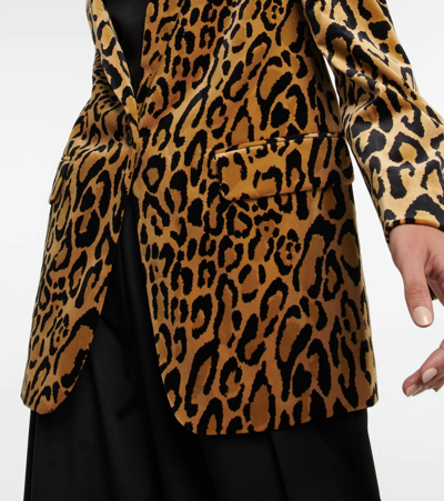 Dries Van Noten Leopard-printed Velvet Blazer In Sand | ModeSens
