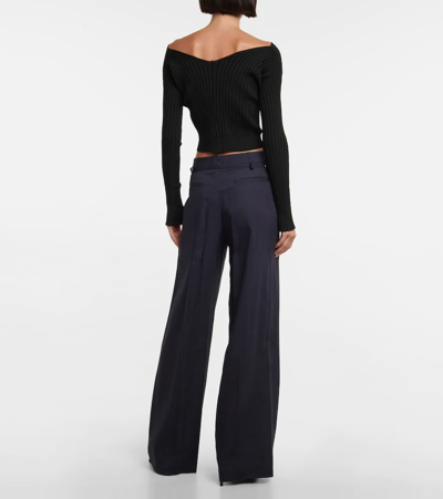 Jacquemus La Maille Pralu Longue Black Cardigan Women In Black